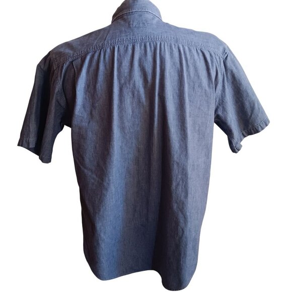 Vintage 1990's Chambray Denim Arrow Work Shirt Mens Medium - Picture 7 of 7
